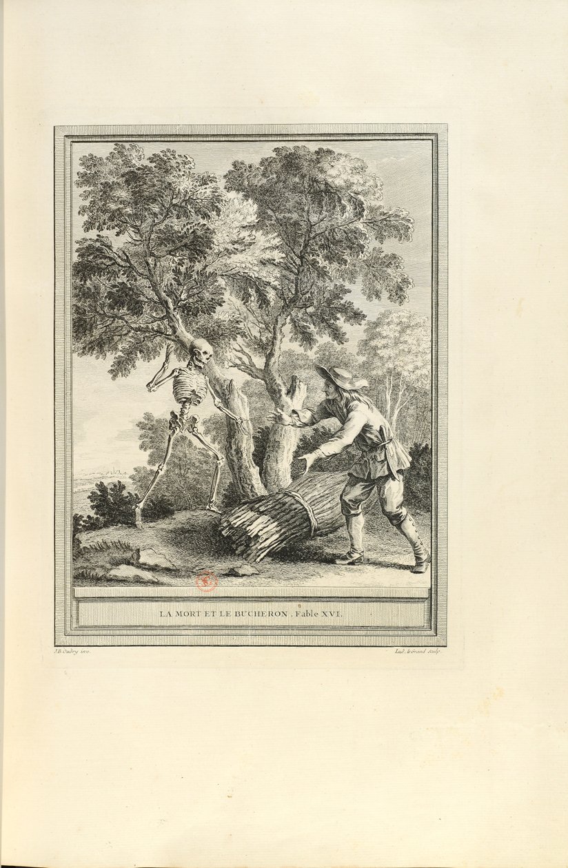 De dood en de houthakker door Jean Baptiste Oudry