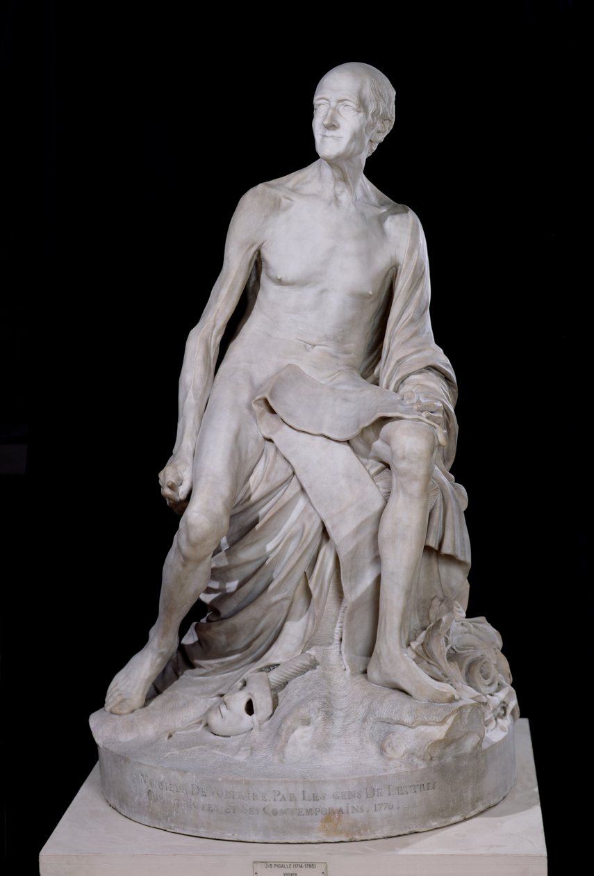 Zittend standbeeld van Voltaire (1694-1778) 1776 door Jean Baptiste Pigalle