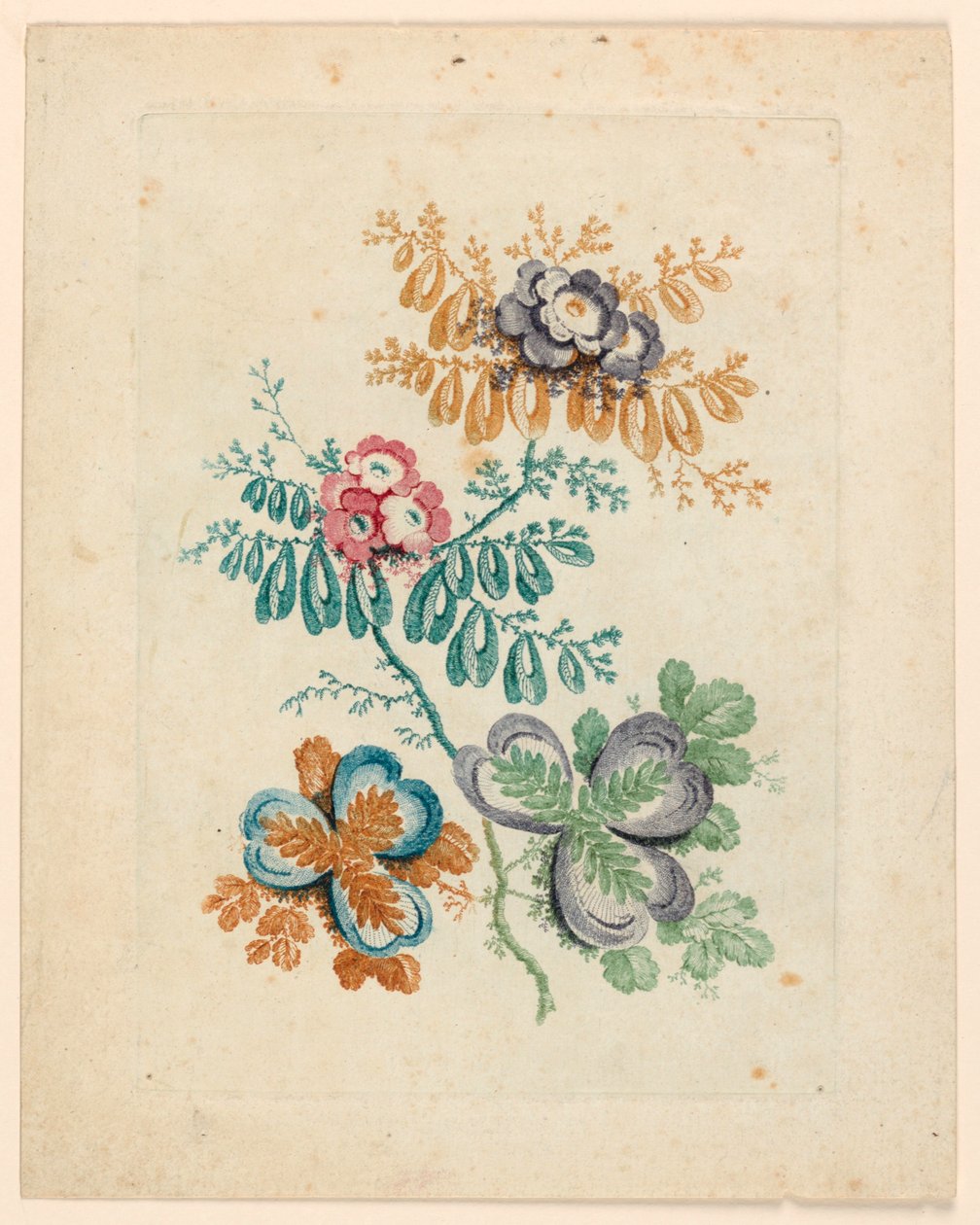 Fantastisch bloemmotief uit "Nouvelle Suitte de fleurs idéales" door Jean Baptiste Pillement