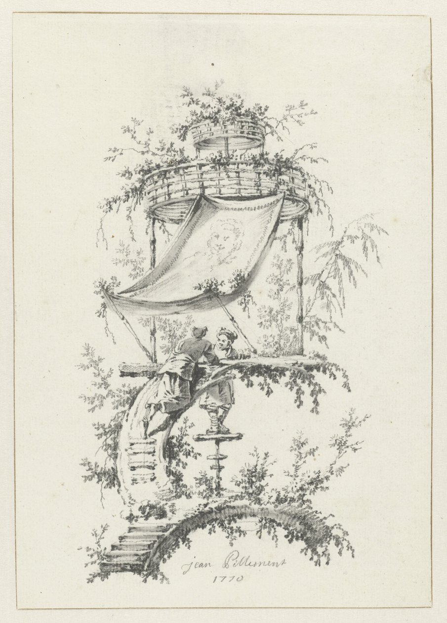 Ornamentale compositie in chinoiserie-stijl door Jean Baptiste Pillement