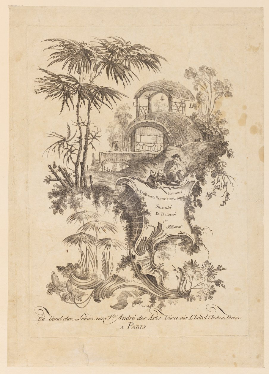 Titelpagina, "Recueil De Differents Panneaux Chinois" door Jean Baptiste Pillement