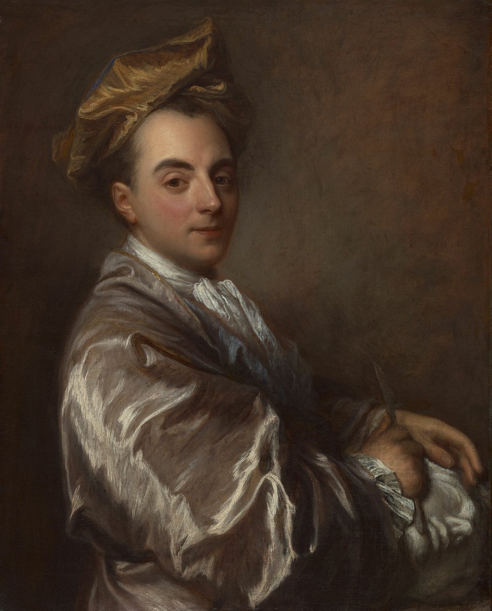 Portret van een beeldhouwer door Jean-Baptiste Santerre