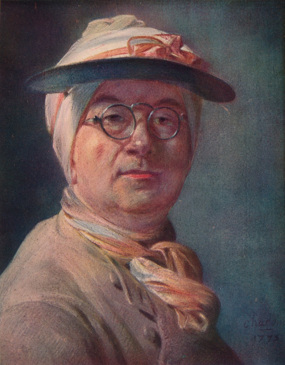 Zelfportret met bril, 1775 door Jean Baptiste Simeon Chardin