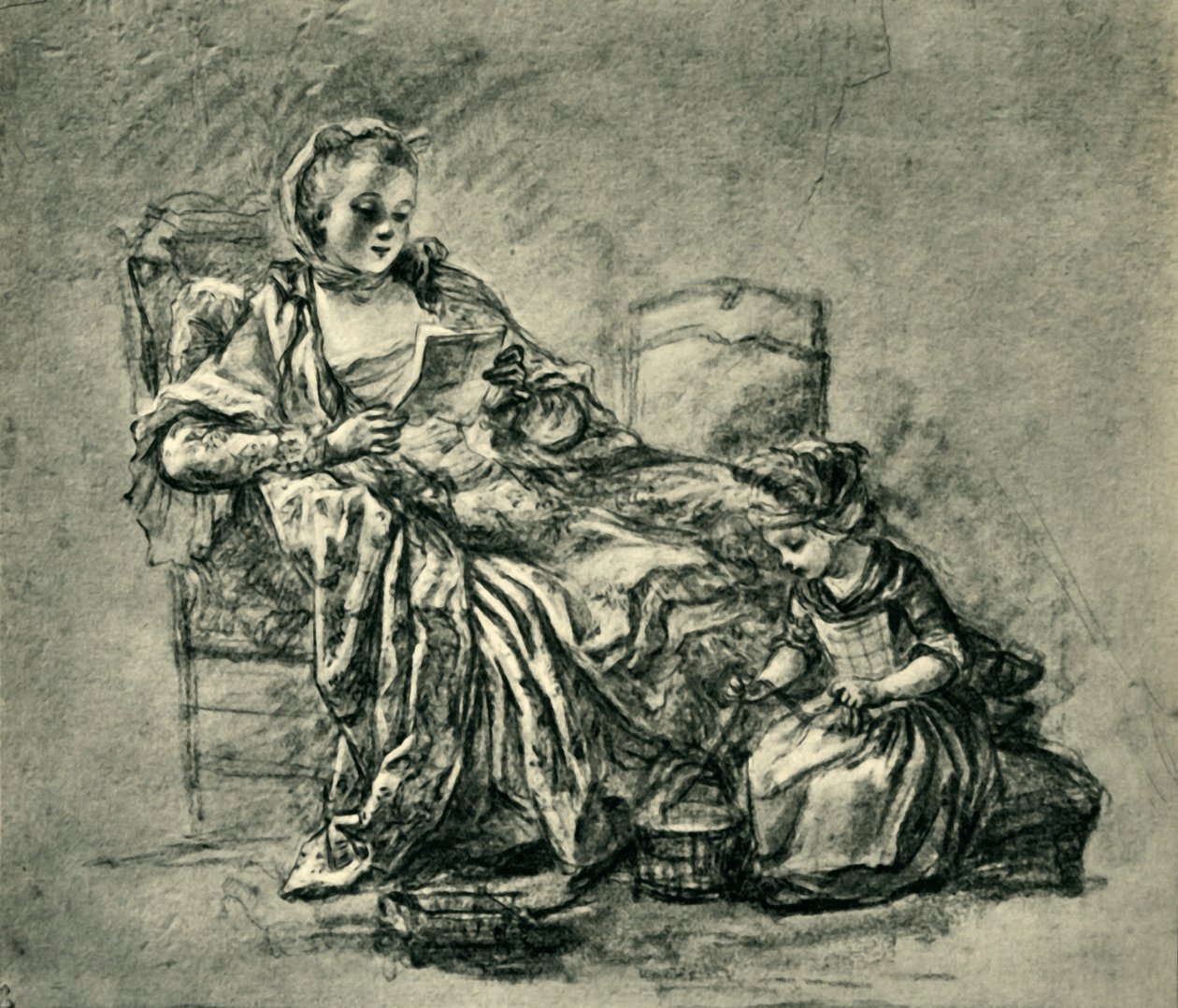 De brief, midden-late 18e eeuw door Jean-Baptiste Simeon Chardin