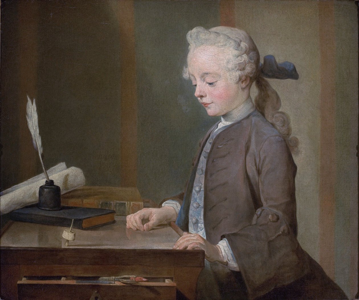 Portret van Auguste Gabriel Godefroy door Jean Baptiste Simeon Chardin
