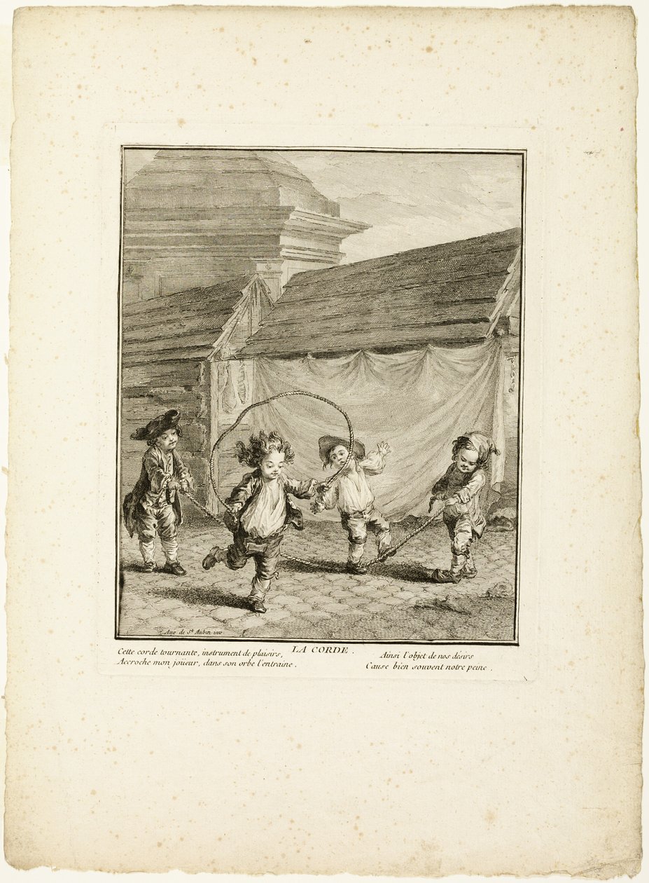 Touwtje springen, uit De spelen van de Urkers van Parijs door Jean Baptiste Tilliard I