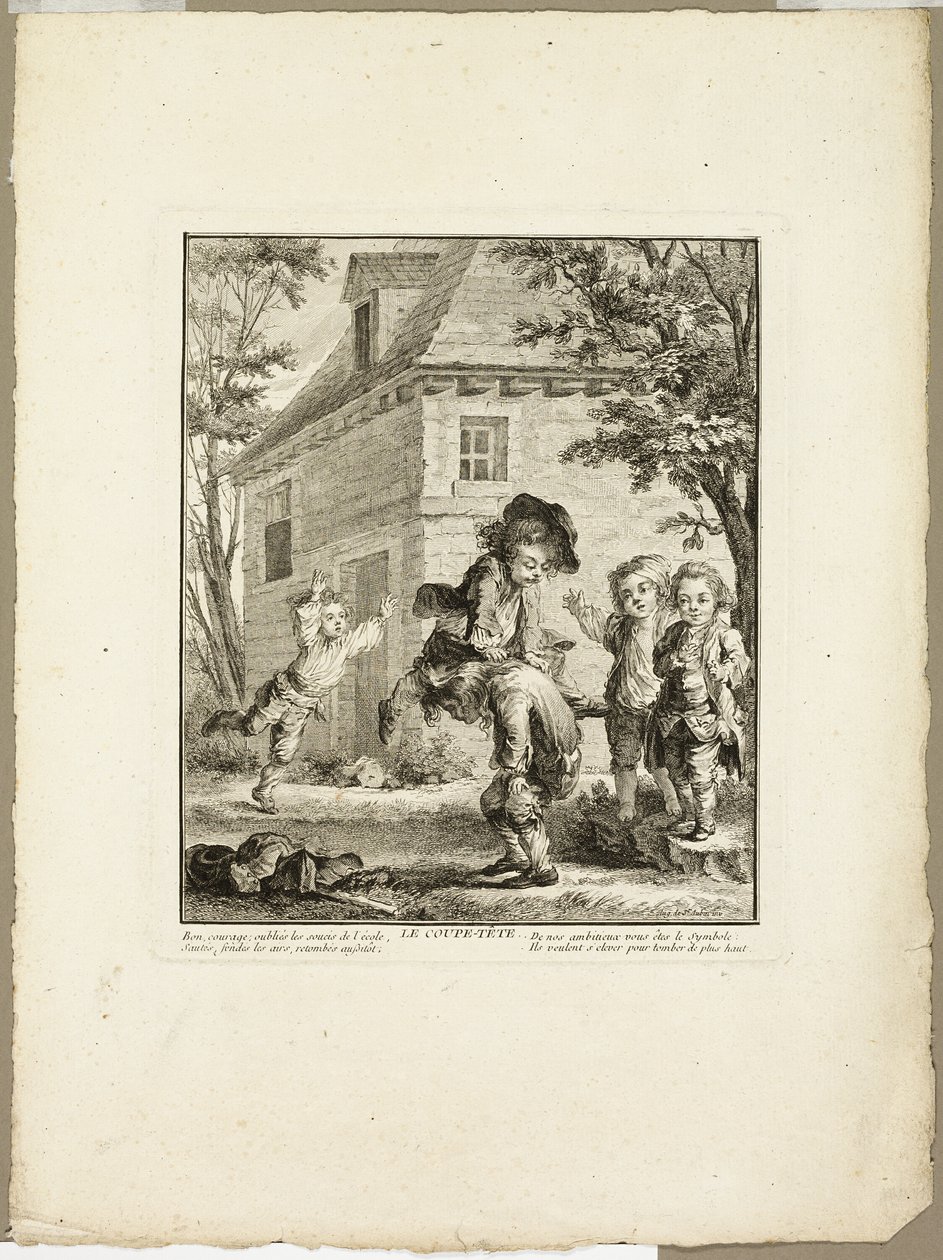 Springende kikker, uit De spelen van de Urkers van Parijs door Jean Baptiste Tilliard I