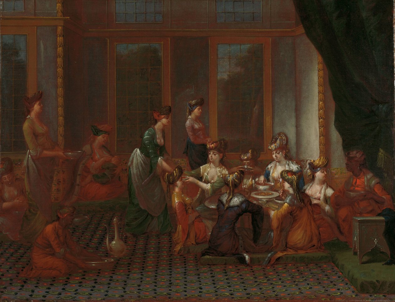 Banket van Voorname Turkse Vrouwen door Jean Baptiste Vanmour