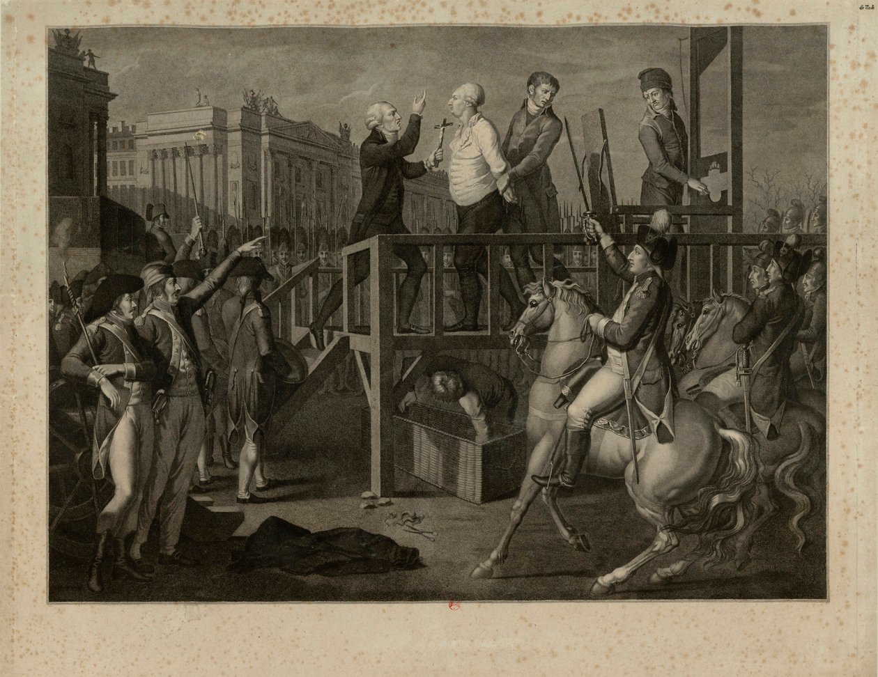 De Executie van Lodewijk XVI op de Place de la Révolution op 21 januari 1793, ca. 1794 door Jean Baptiste Verite
