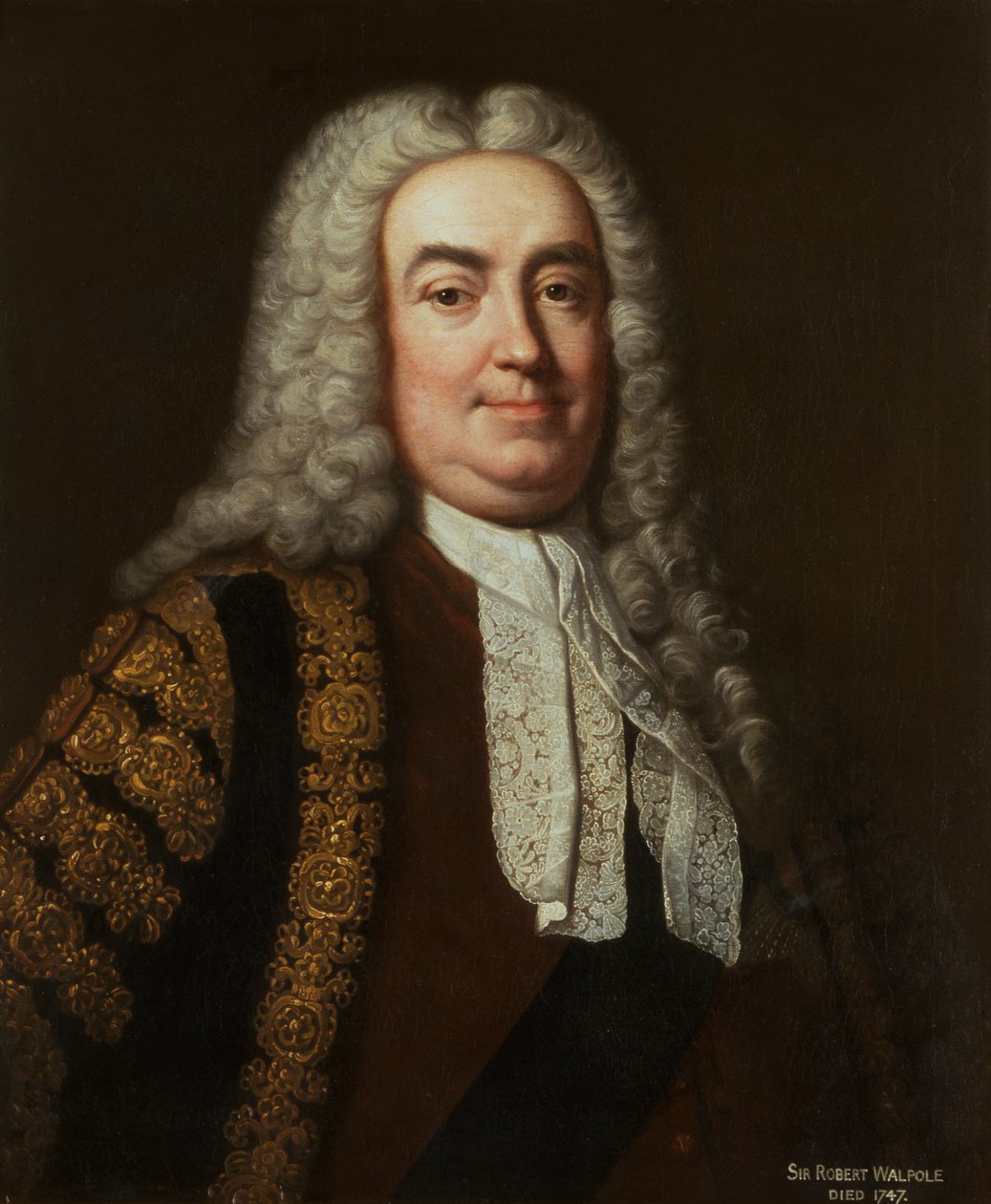 Portret van Sir Robert Walpole door Jean Baptiste van (studio of) Loo