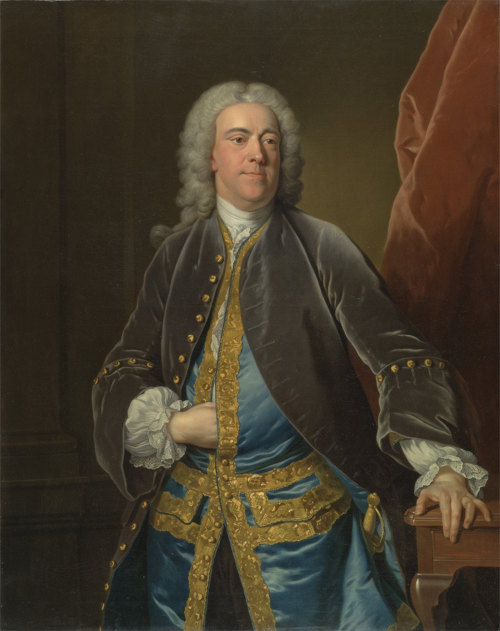 De zeer eerbiedwaardige Stephen Poyntz, van Midgeham, Berkshire, ca. 1740 door Jean Baptiste van Loo