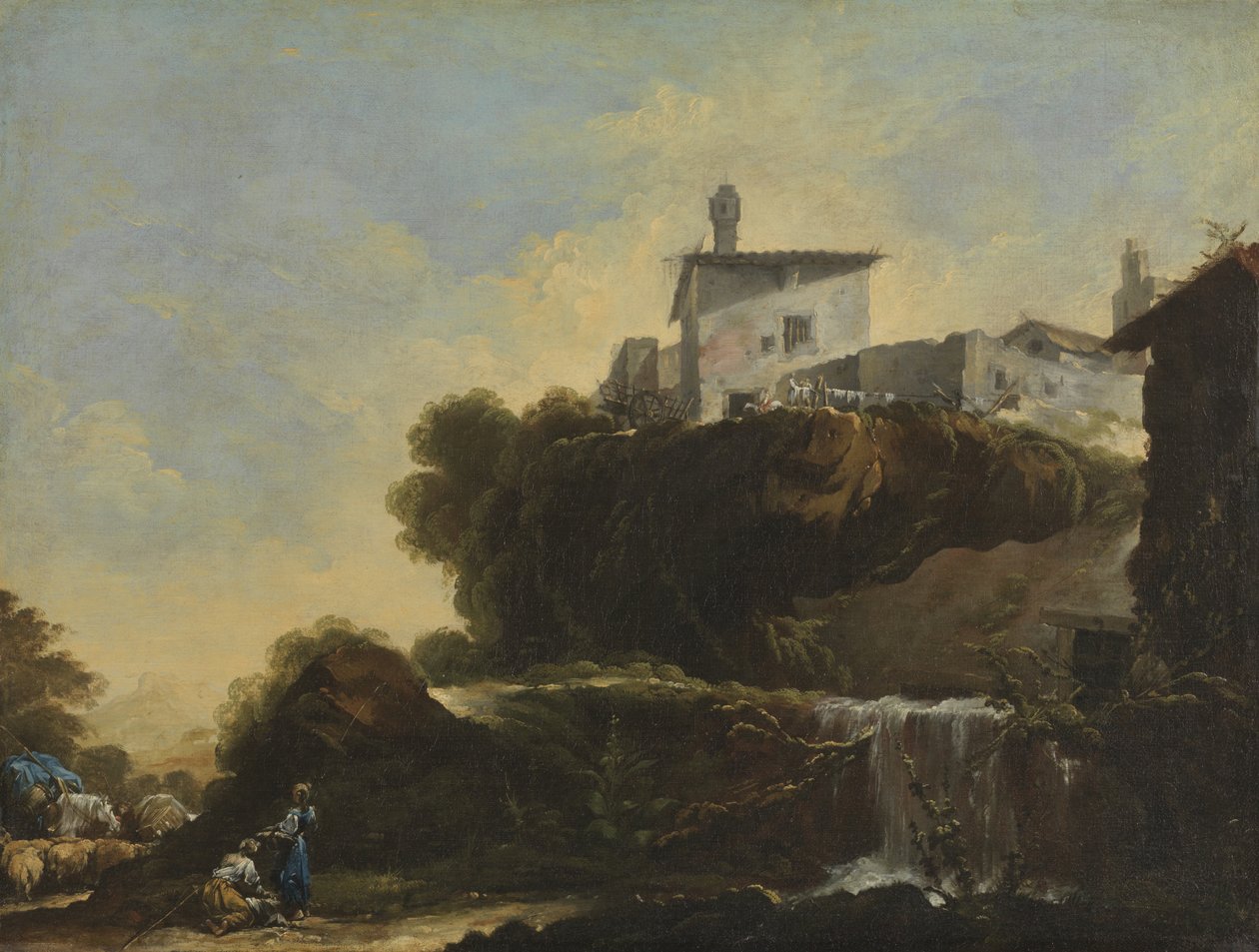 Italiaans Landschap, 1749 door Jean Barbault