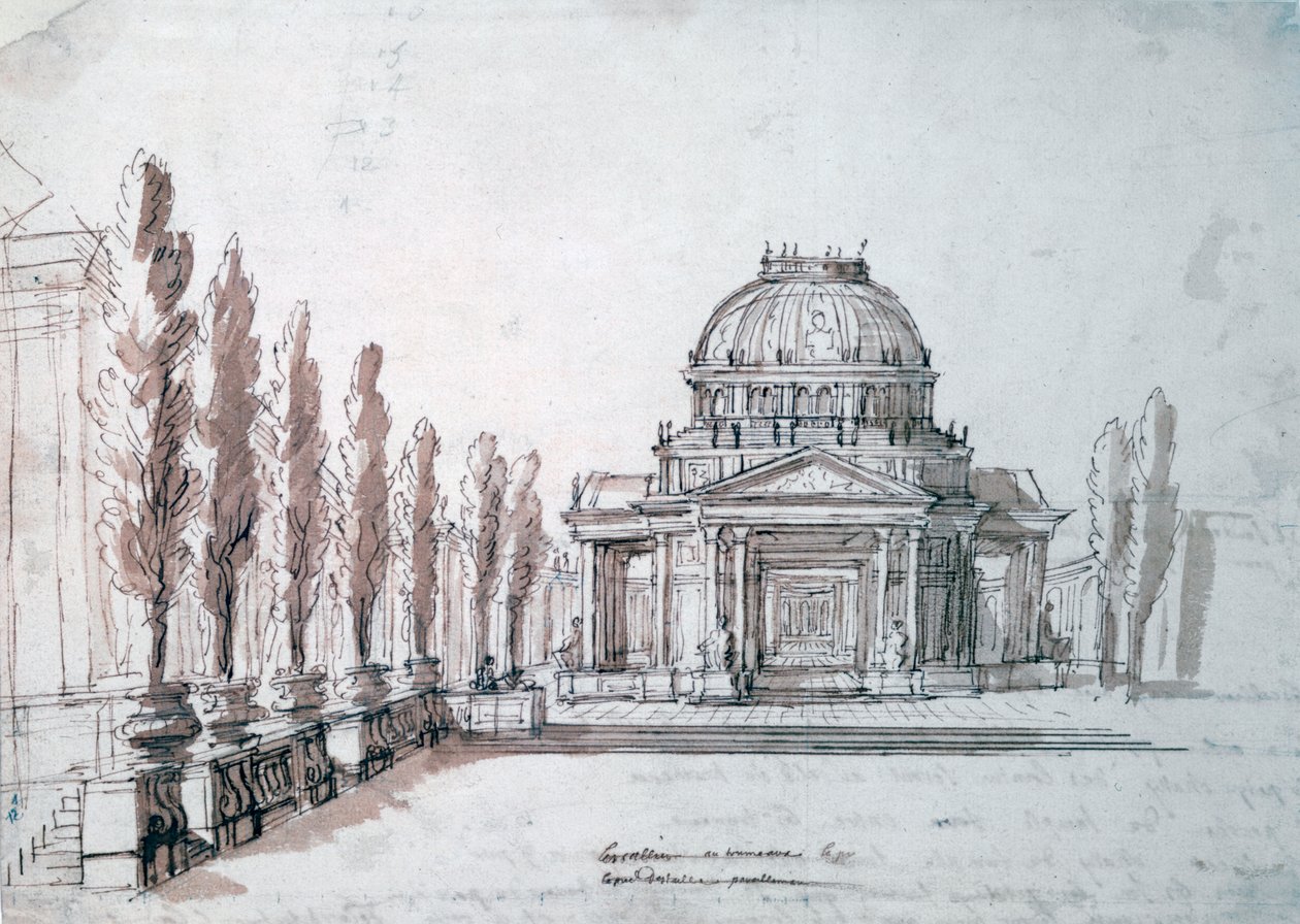 Tempel van Apollo, voor de opera Achille en Polyxene door Jean Berain, Jean Baptiste Lully