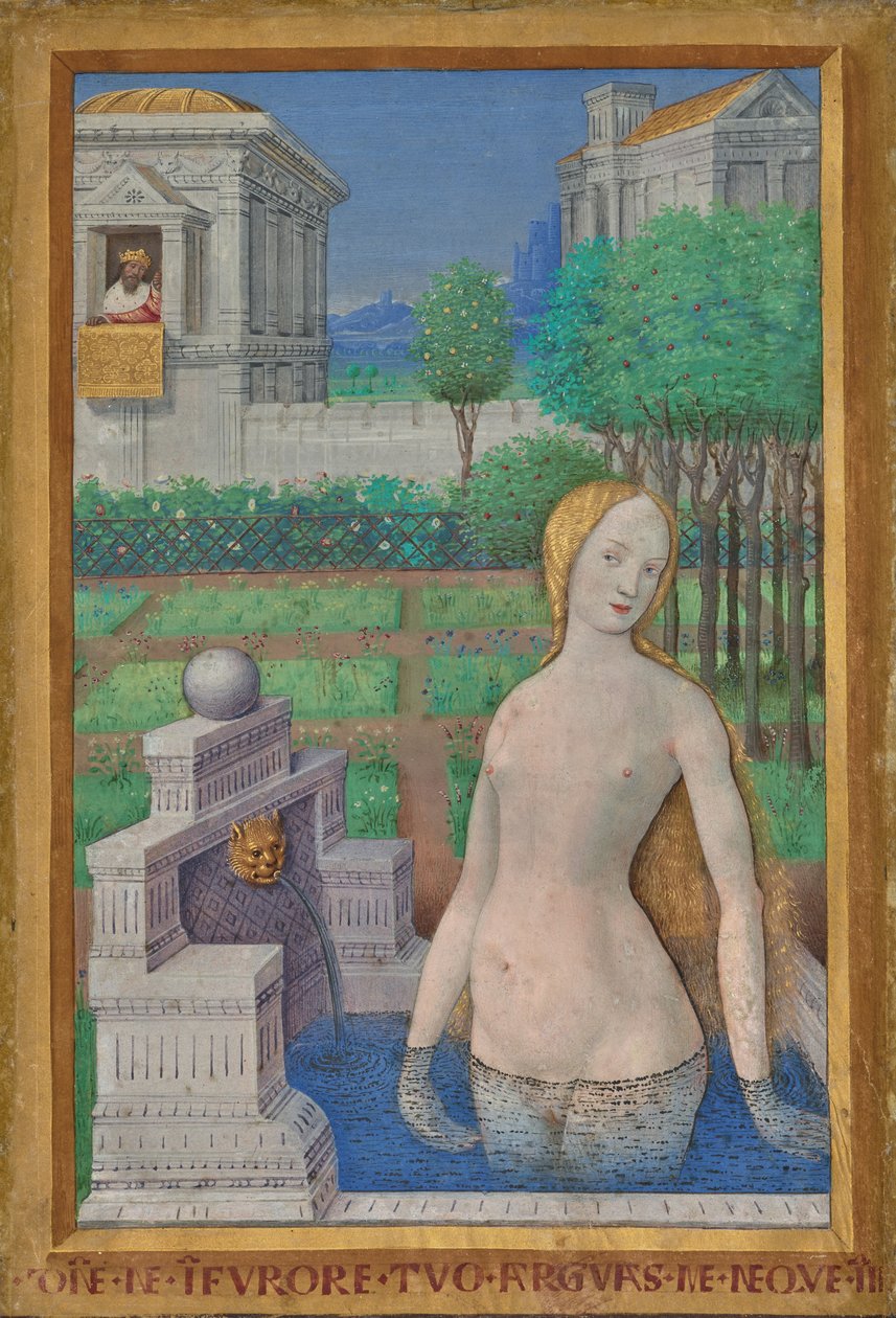 Bathseba badend uit de uren van Lodewijk XII door Jean Bourdichon