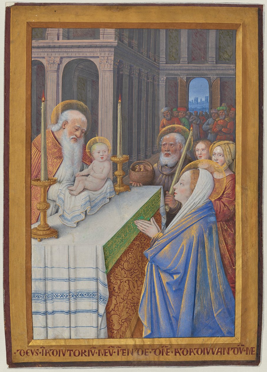 Die Darstellung im Tempel door Jean Bourdichon
