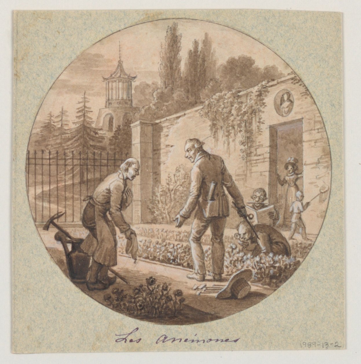 Ontwerp voor een Geschilderd Porseleinen Bord, Les Anémones (Anemonen) voor de Service de la Culture des Fleurs (Bloemencultuurdienst) door Jean Charles Develly