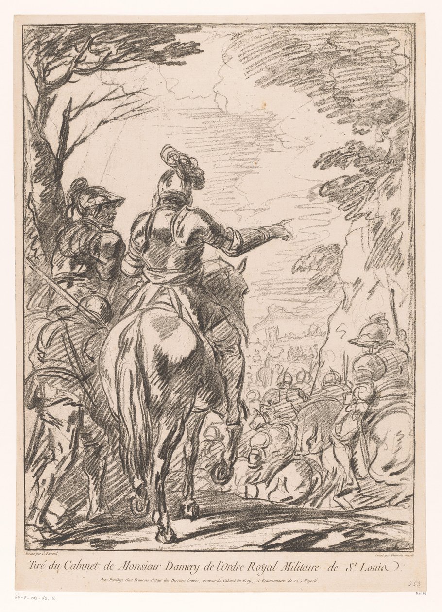 Twee soldaten te paard door Jean Charles François