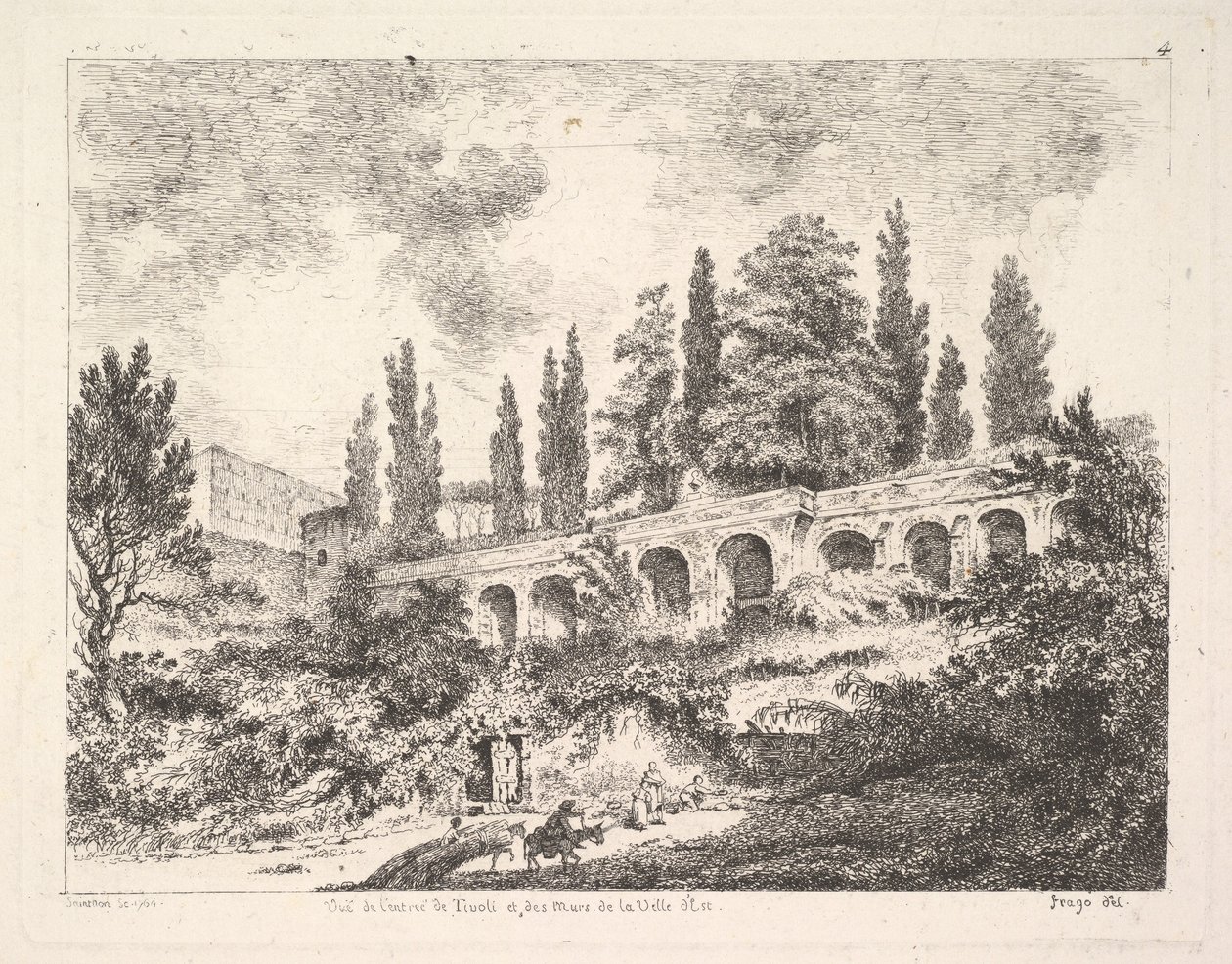 Zicht op de ingang van Tivoli en de muren van de Villa d