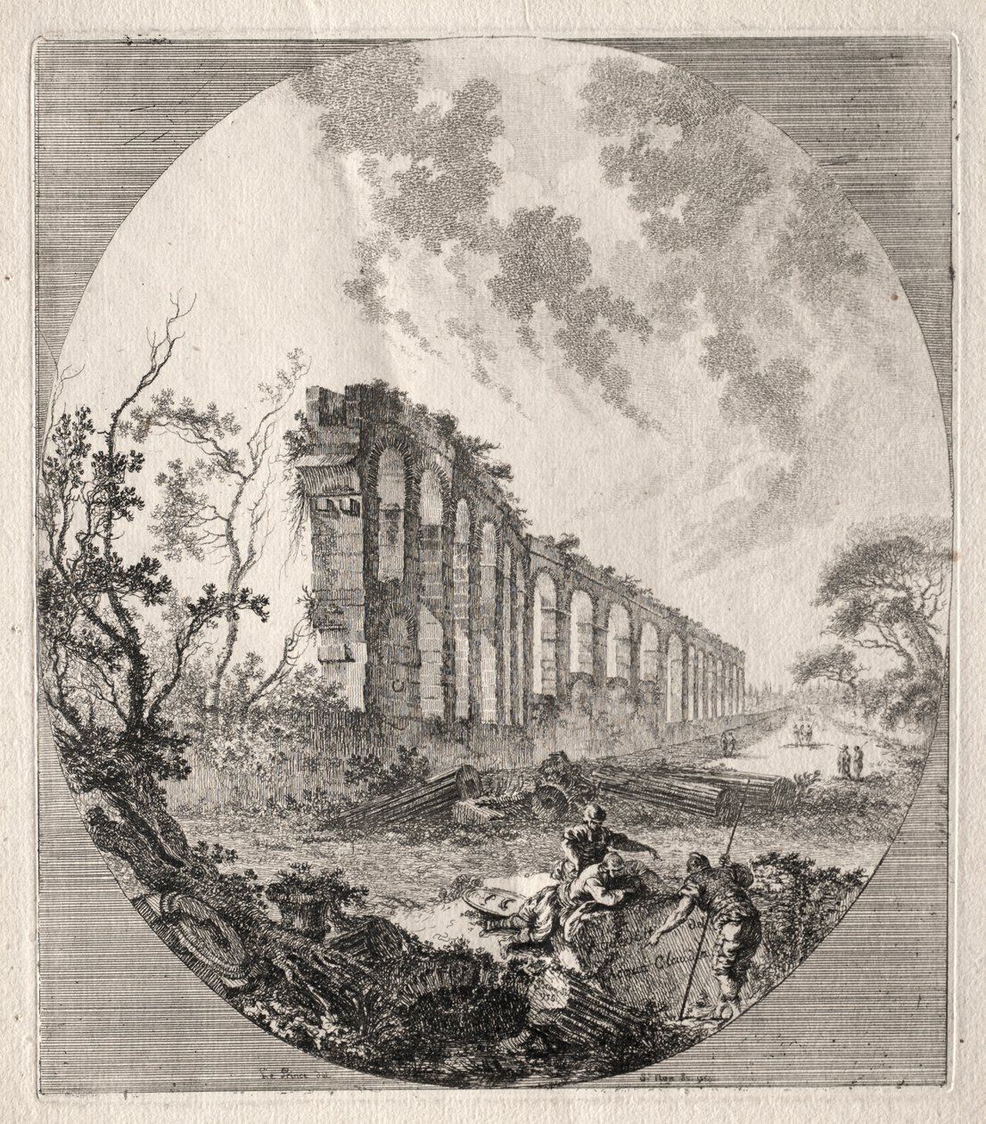 Oude Ruïnes: Oude Aquaduct door Jean Claude Richard de Saint Non