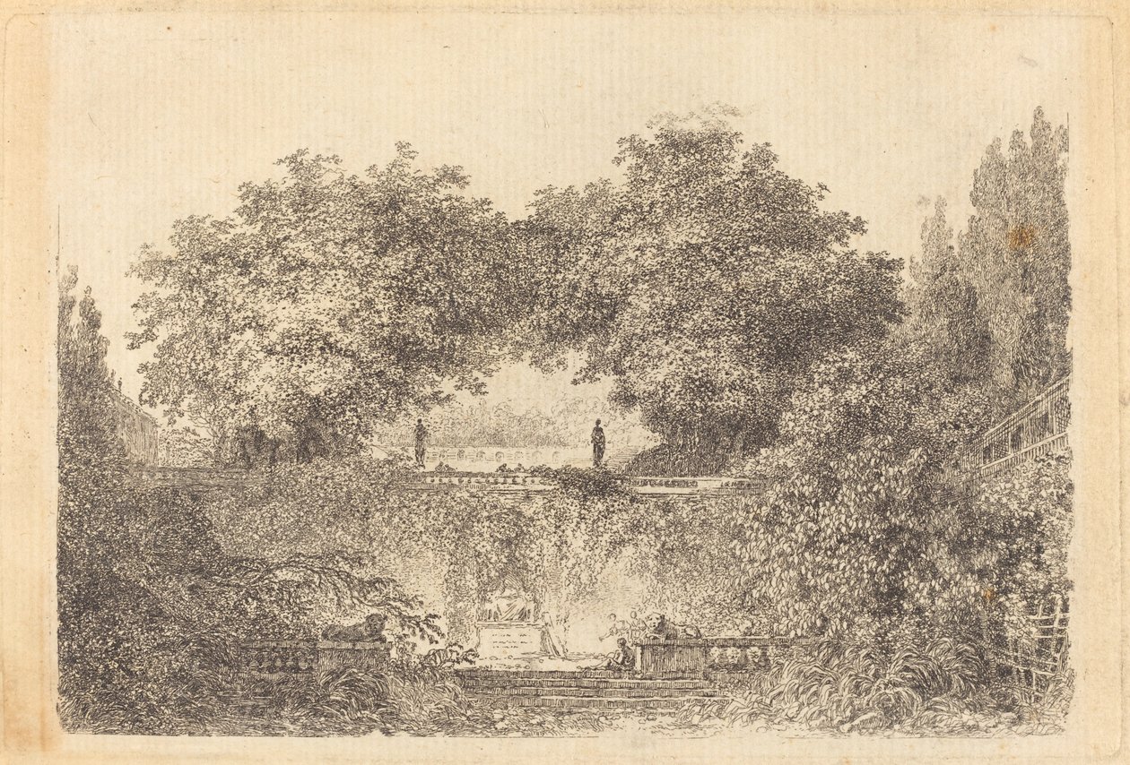 Het Kleine Park door Jean Claude Richard de Saint Non after Jean Honoré Fragonard