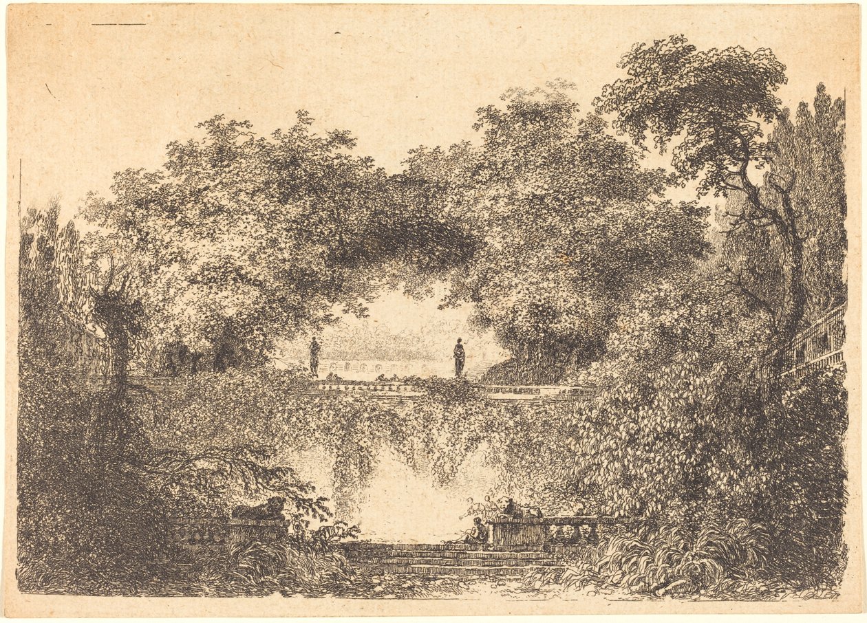 Het Kleine Park door Jean Claude Richard de Saint Non after Jean Honoré Fragonard