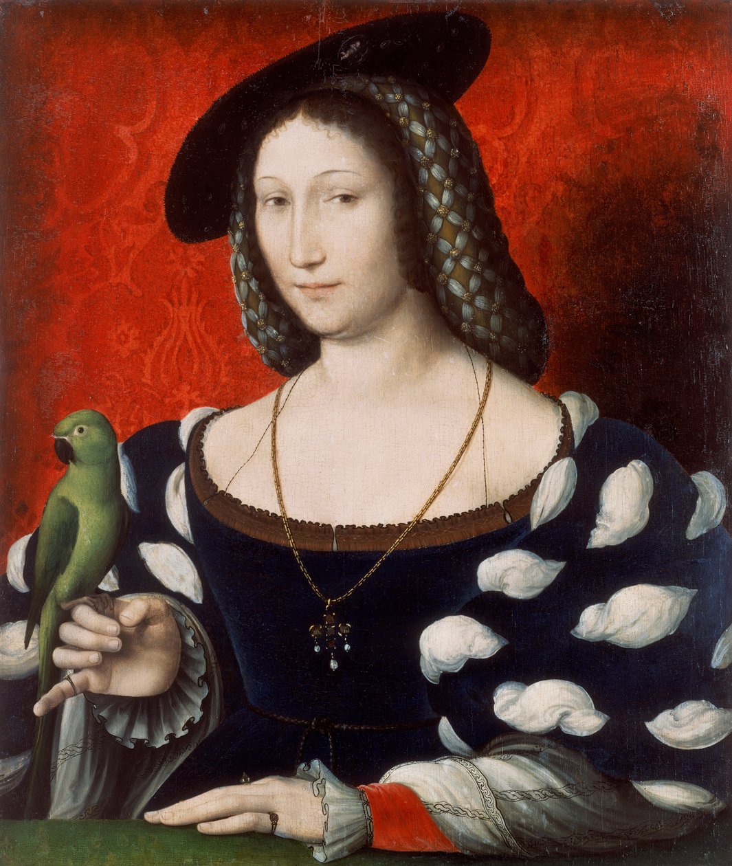 Portret van Marguerite van Navarra Alternatieve titel(s):  Portret van een dame met een papegaai Portret van Marguerite d