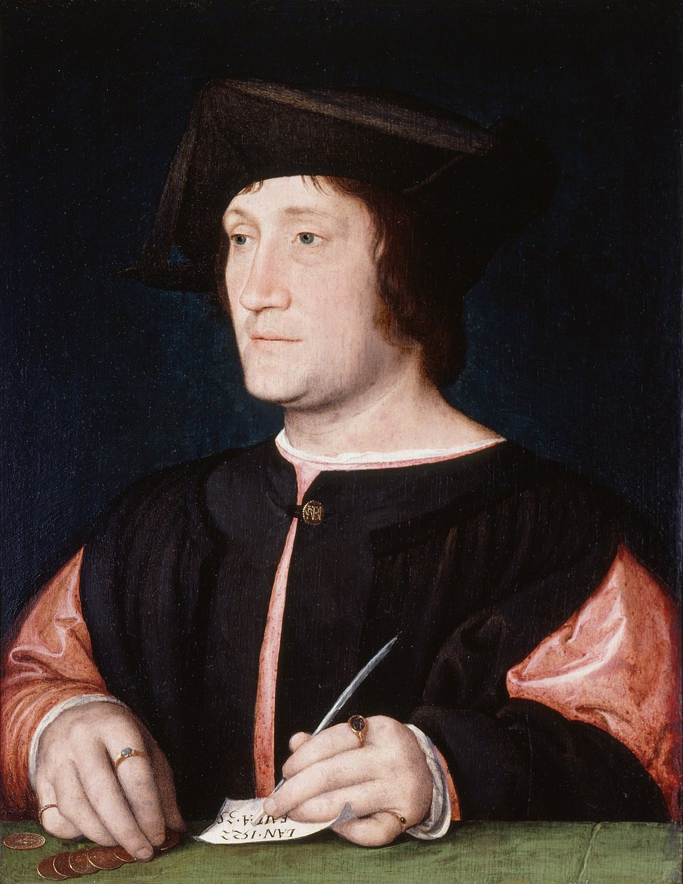 Portret van een bankier door Jean Clouet