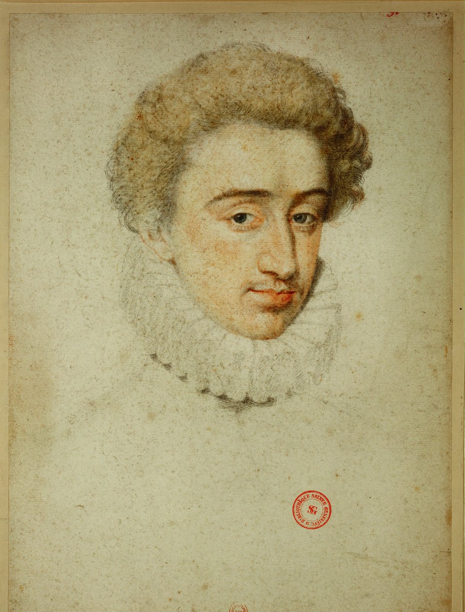 De toekomstige koning Hendrik IV van Frankrijk ten tijde van zijn huwelijk met Margaretha van Valois ... (krijt op papier) door Jean Clouet