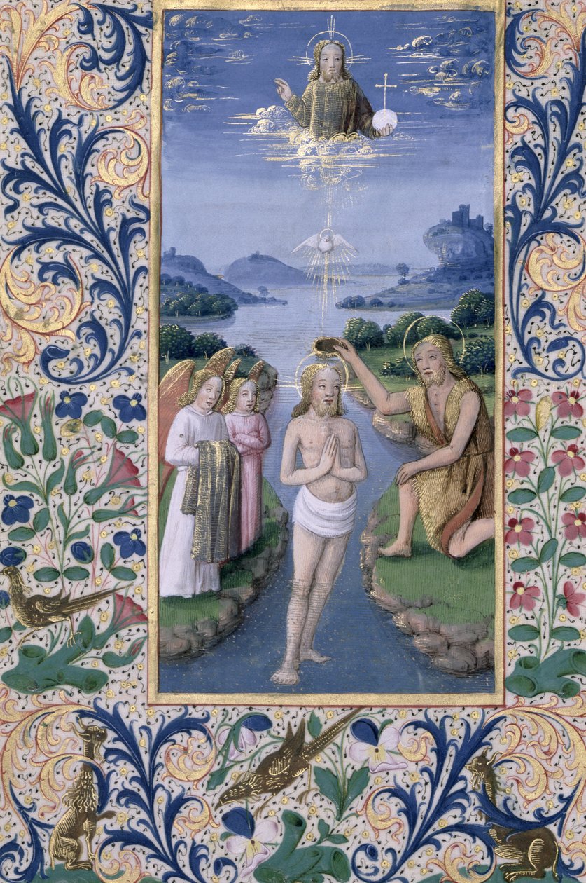 Ms Lat. Q.v.I.126 f.88v Doop van Christus, uit het 