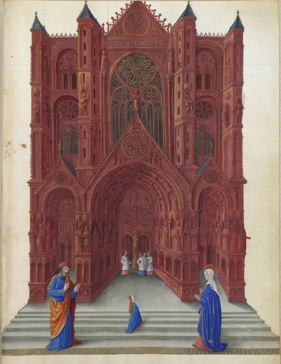 Très Riches Heures du duc de Berry - De Presentatie van de Maagd Maria in de Tempel van Jeruzalem folio 137r door Jean Colombe
