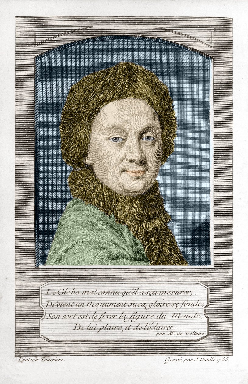 Pierre Louis Moreau de Maupertuis, astronoom, gegraveerd door J. Daullé in 1755 door Jean Daullé
