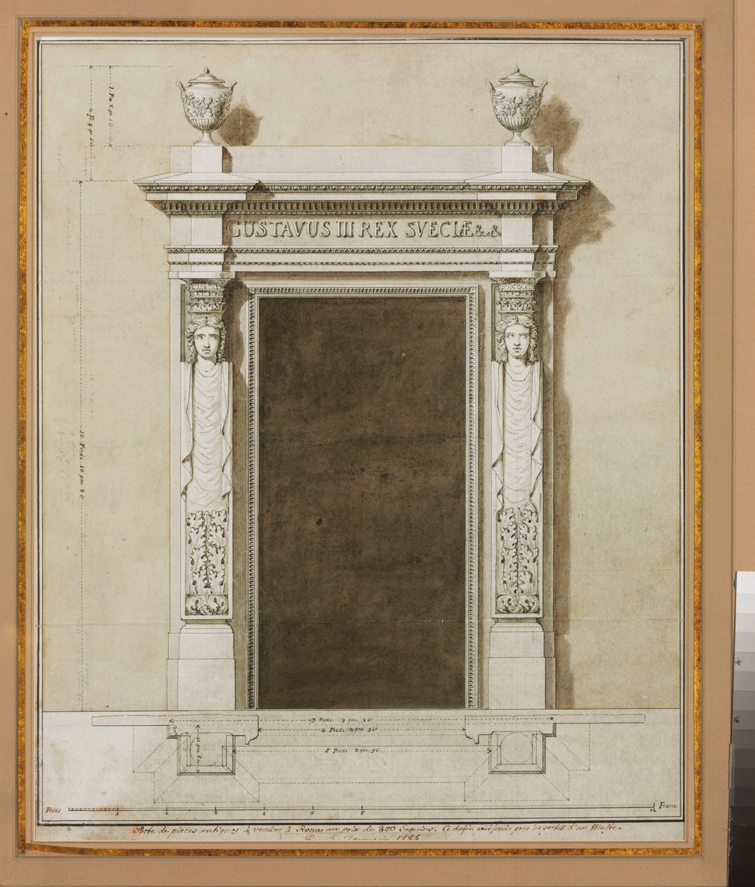 Ontwerp voor wanddecoraties voor de Salon de Compagnie door Jean Desmosthene (attr. to) Dugourc