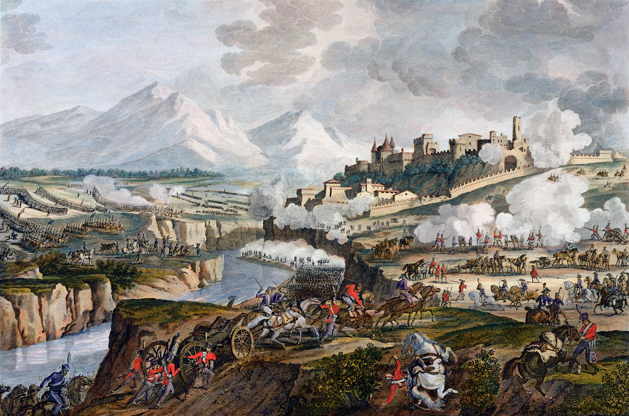 De slag bij Rovereto, Italië, 18 Fructidor, Jaar 4 september 1796 door Jean Duplessis-Bertaux