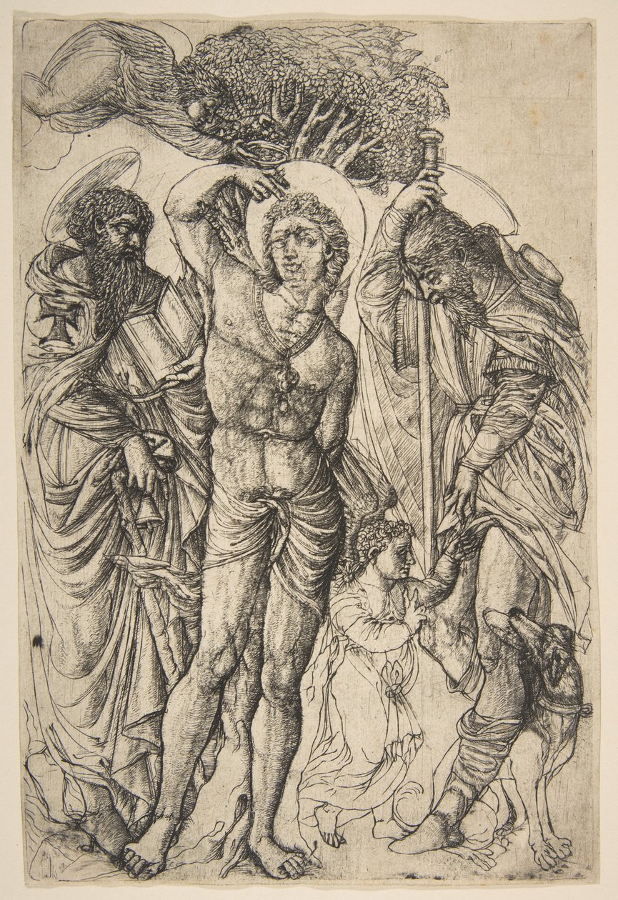 Heiligen Sebastianus, Antonius en Rochus door Jean Duvet