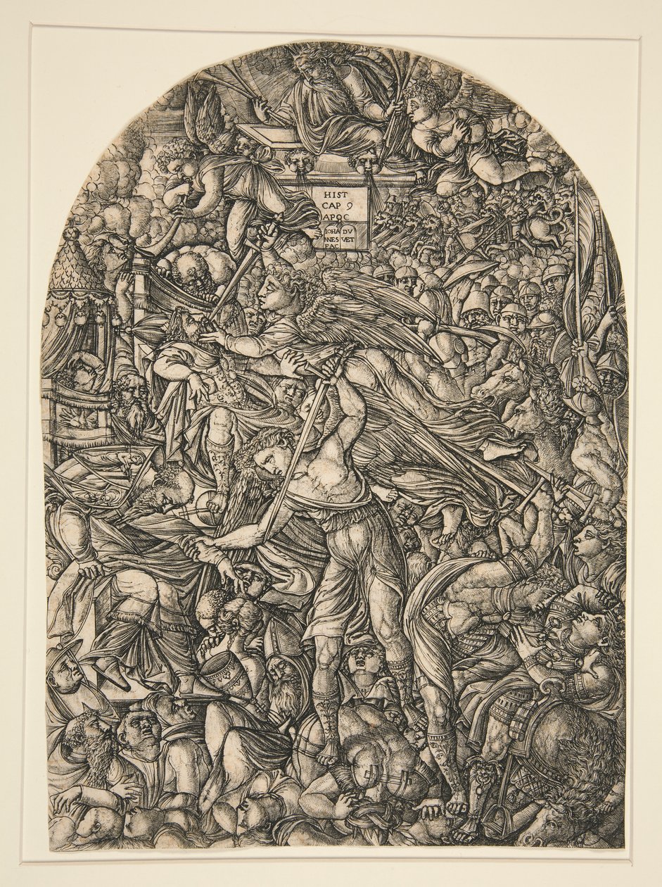 De engel die de zesde bazuin blaast, uit de Apocalyps-serie door Jean Duvet