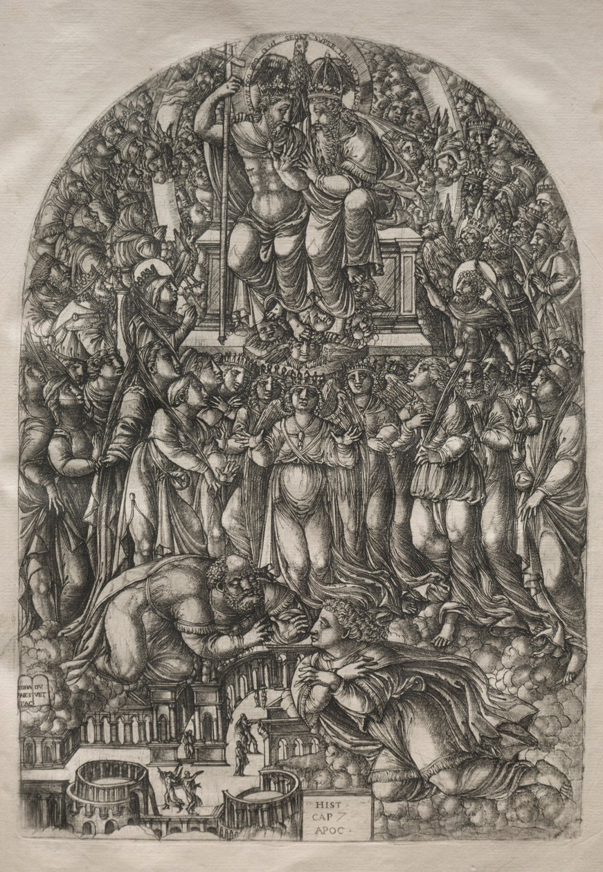 De Apocalyps: Een ontelbare menigte die voor de troon staat, 1546-1556 door Jean Duvet