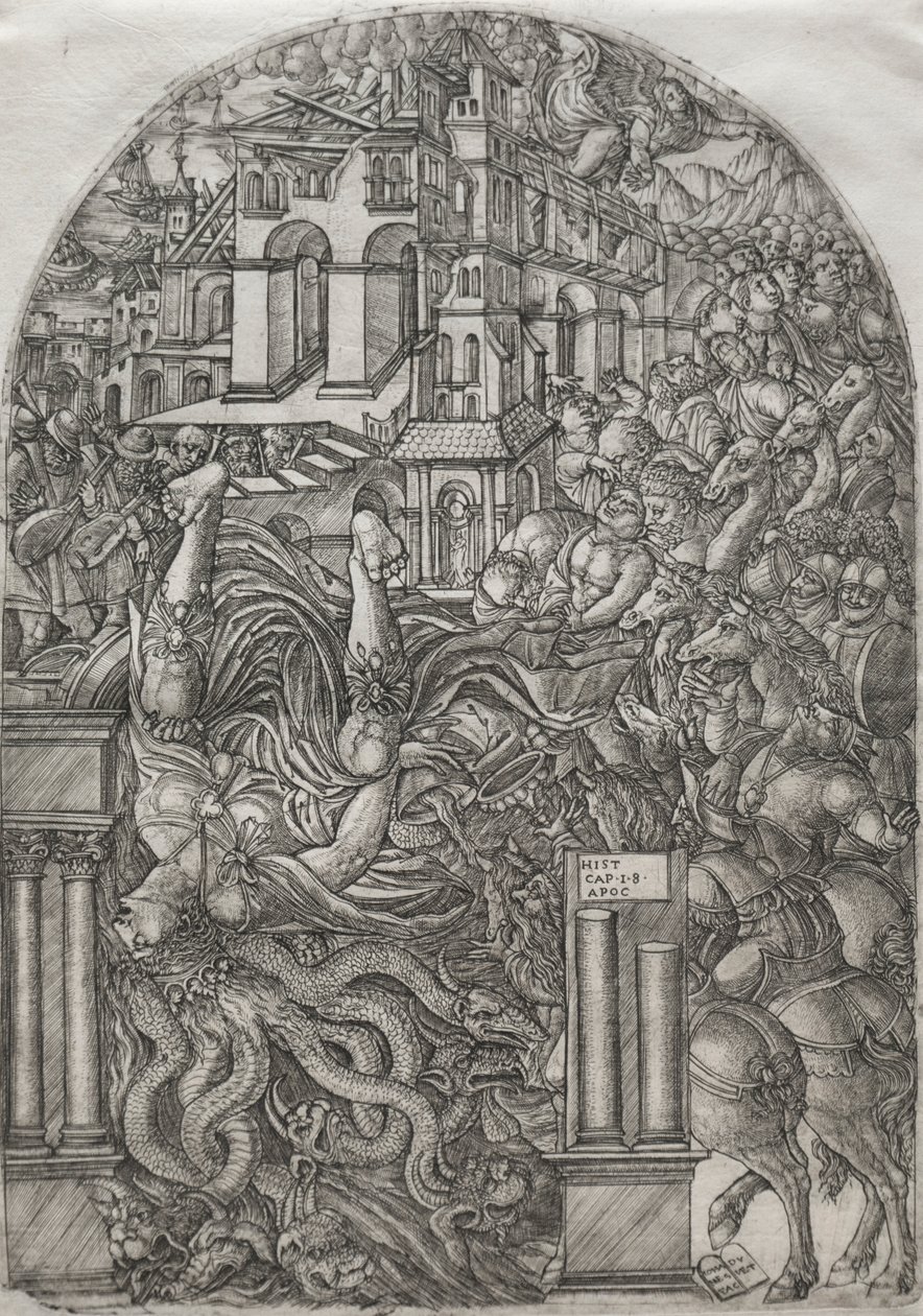 De Apocalyps: De Val van Babylon | Jean Duvet | Kunstafdruk