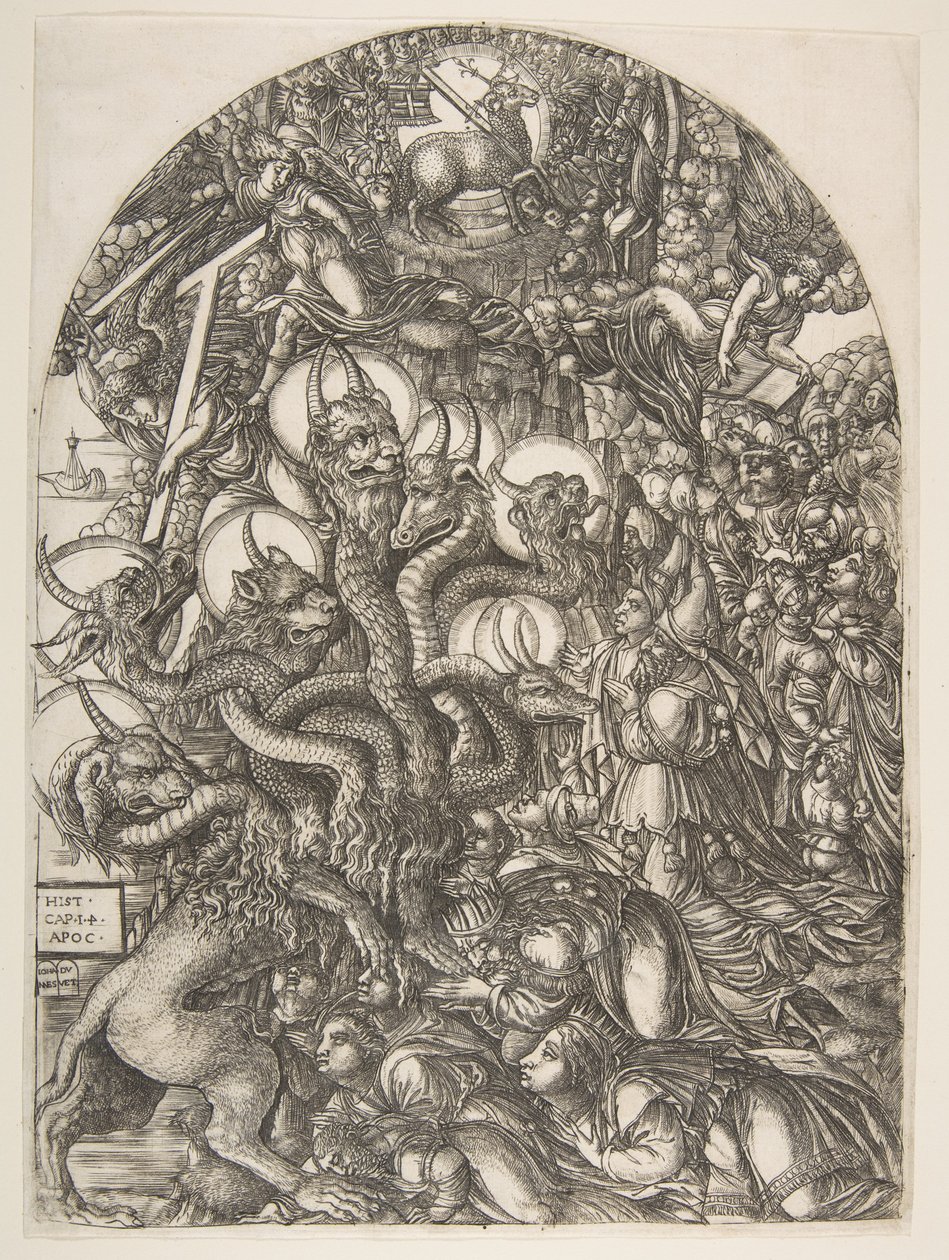 Het Beest met Zeven Hoofden en Tien Horens, uit de Apocalyps door Jean Duvet