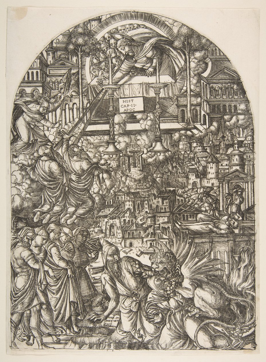 De meting van de tempel, uit de Apocalyps door Jean Duvet