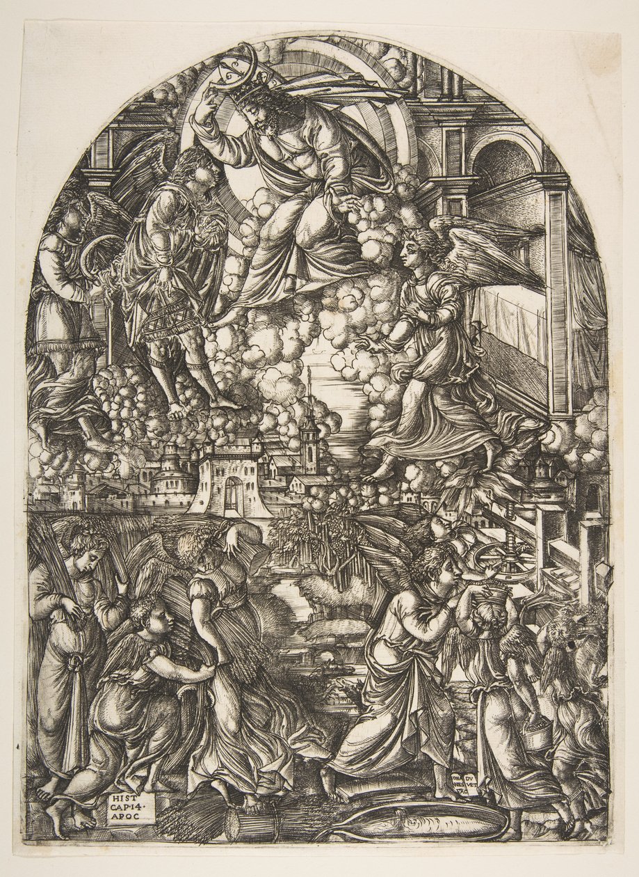 De wijnpers van de toorn van God, uit de Apocalyps door Jean Duvet