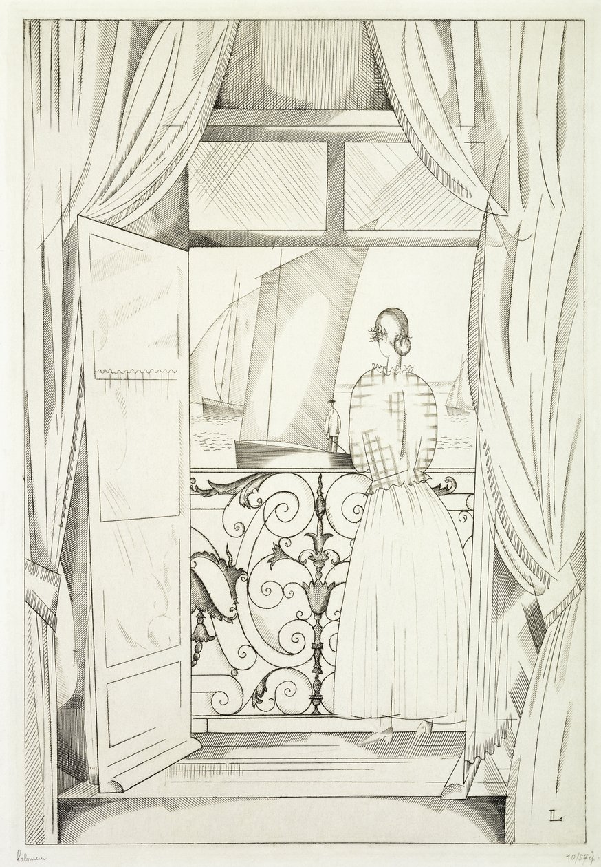 Het Balkon boven de Zee door Jean Emile Laboureur