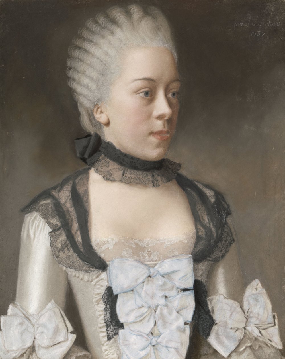 Wilhelmina Hillegonda Schuyt door Jean Etienne Liotard (signed by artist)