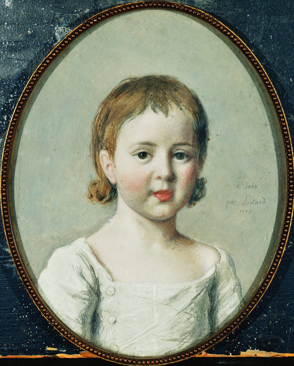 Portret van Matthew Robinson Boulton, buste lengte op 3-jarige leeftijd door Jean Étienne Liotard