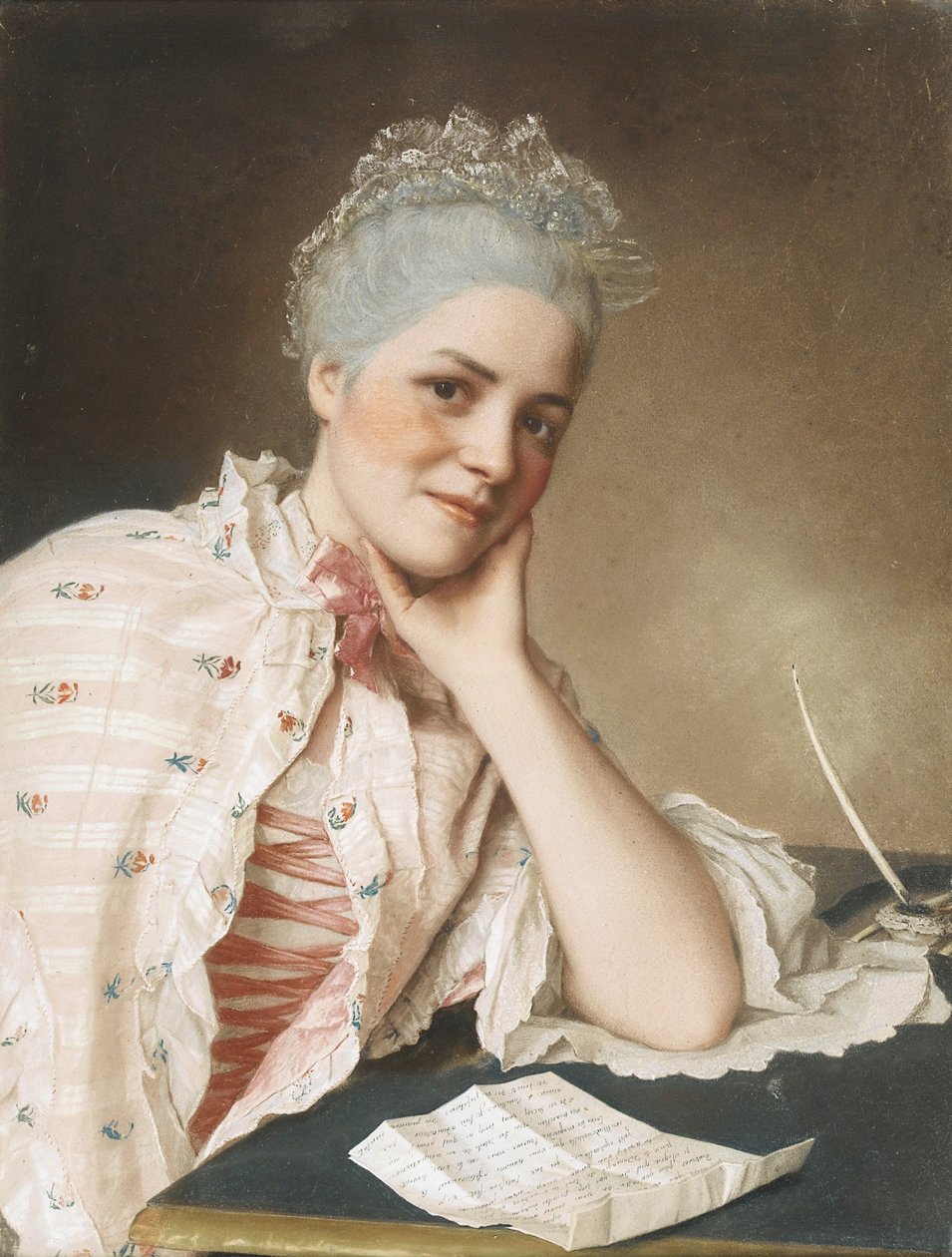 Portret van de zangeres Mademoiselle Louise Jacquet, ca. 1750 door Jean Étienne Liotard