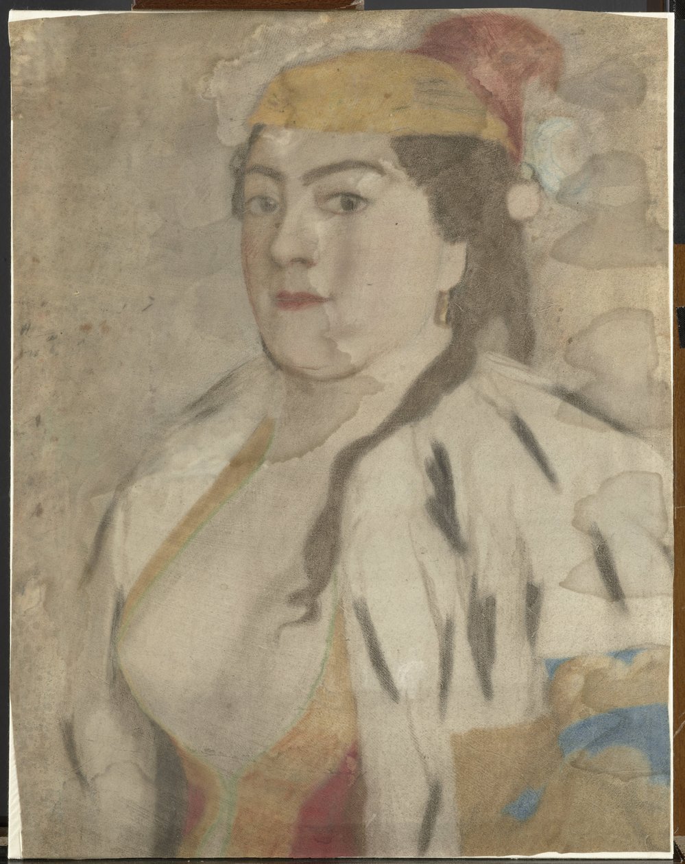 Portret van een onbekende vrouw uit Istanbul door Jean Étienne Liotard