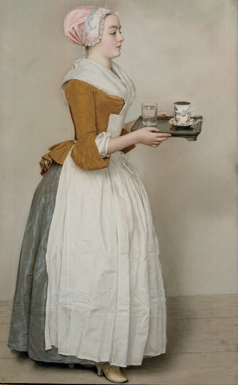 Het Chocolademeisje La Belle Chocolatière de Vienne, ca. 1745 door Jean Étienne Liotard
