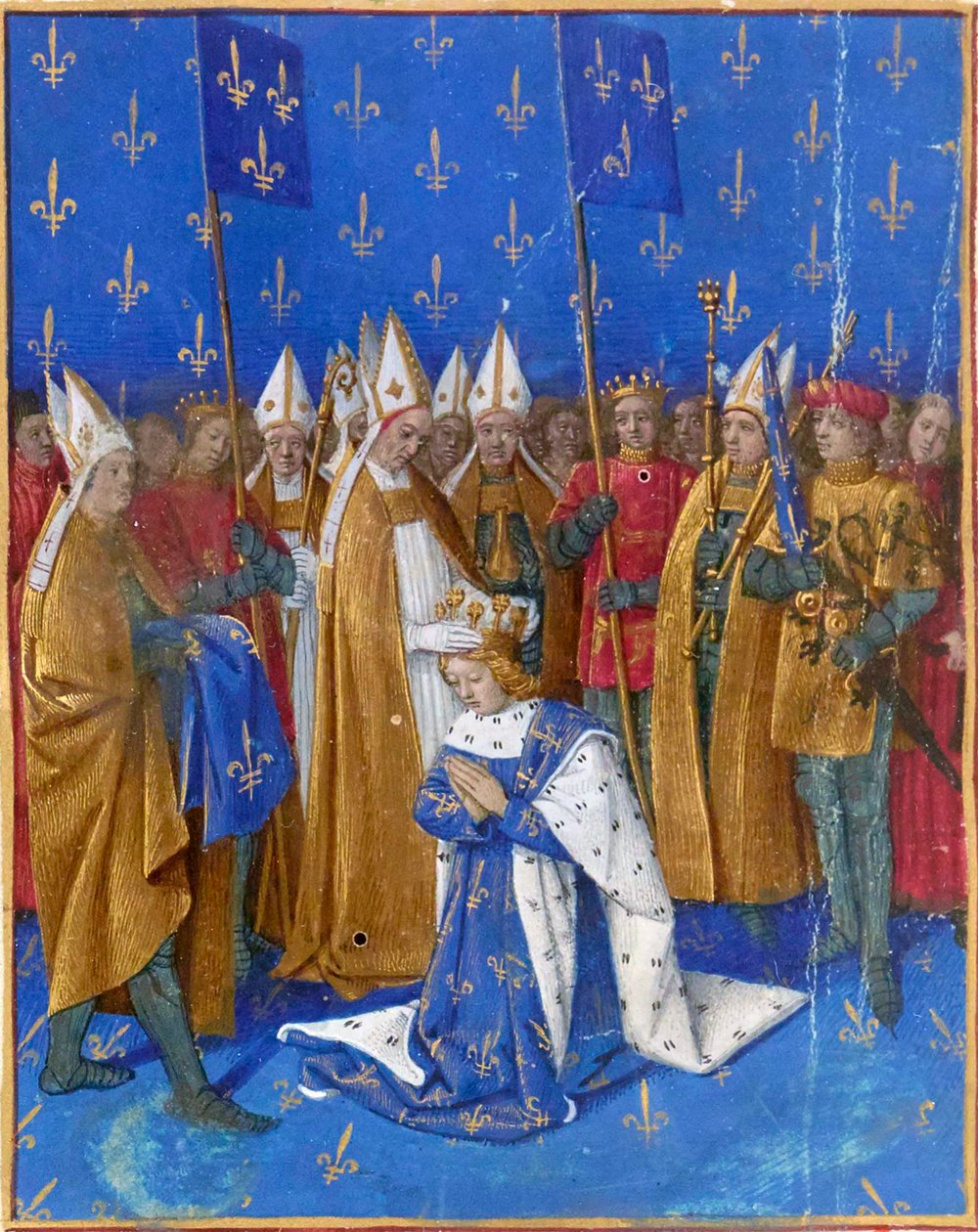 Kroning van Karel VI de Geliefde door Jean Fouquet