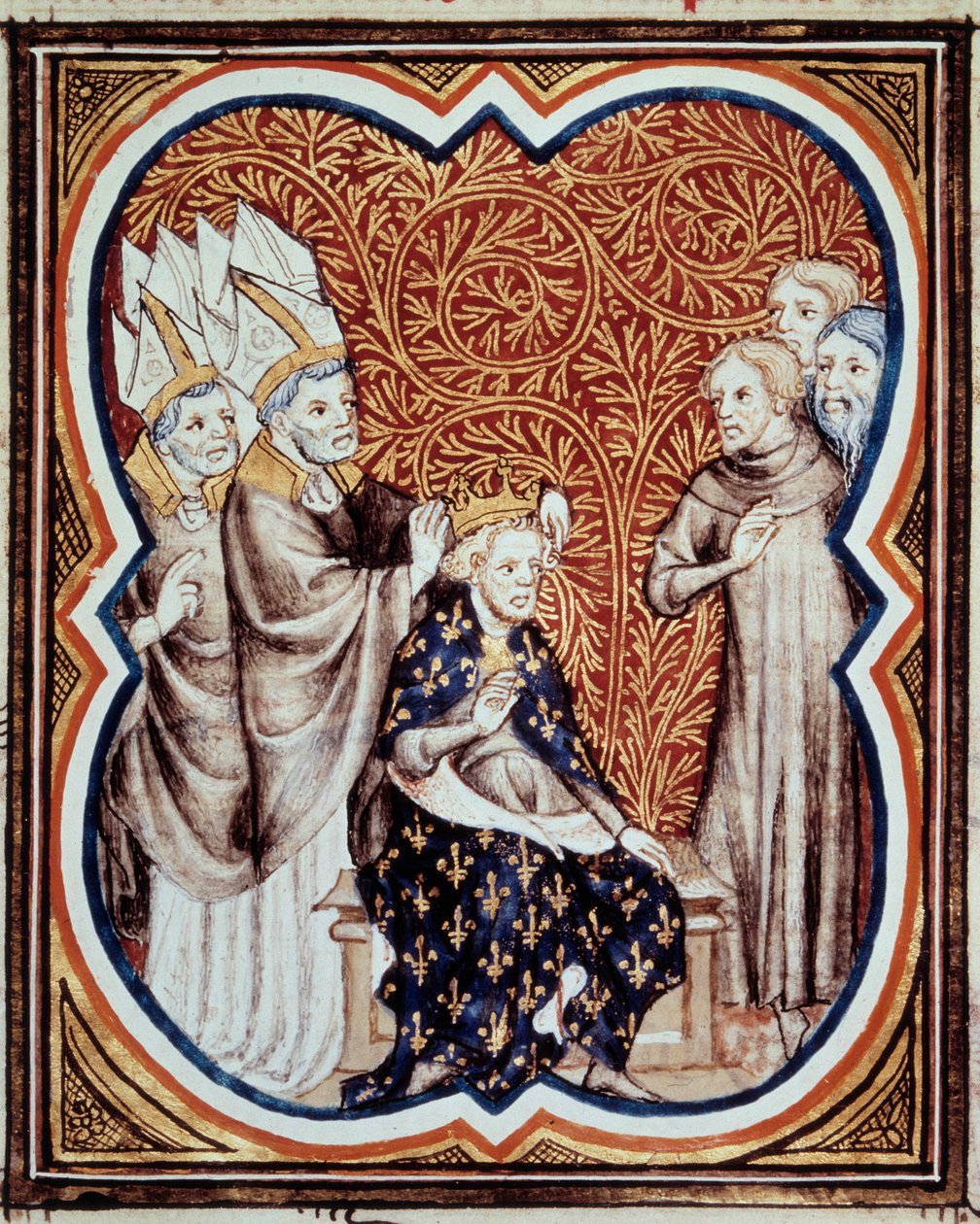 De hoorn van koning Lodewijk VI genaamd de Dikke (1081-1137) Miniatuur genomen uit 