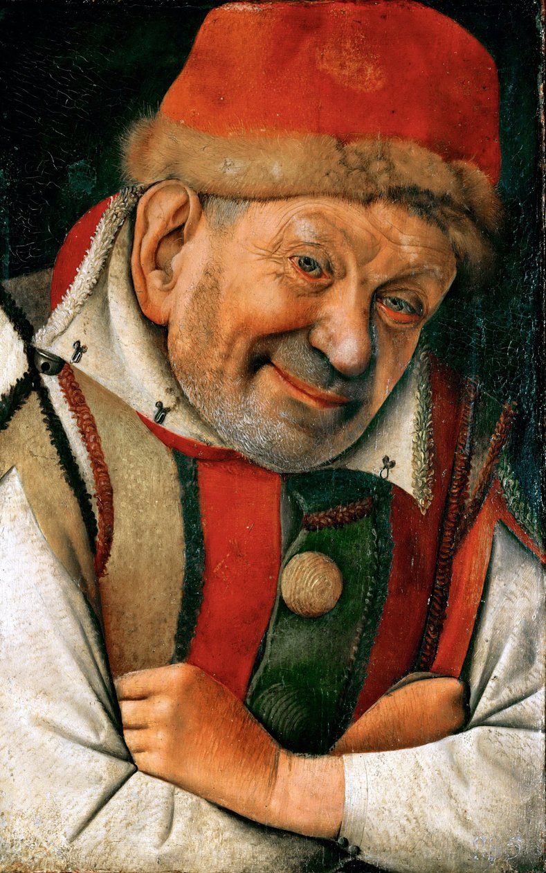Portret van de nar Pietro Gonella aan het hof van Ferrara door Jean Fouquet