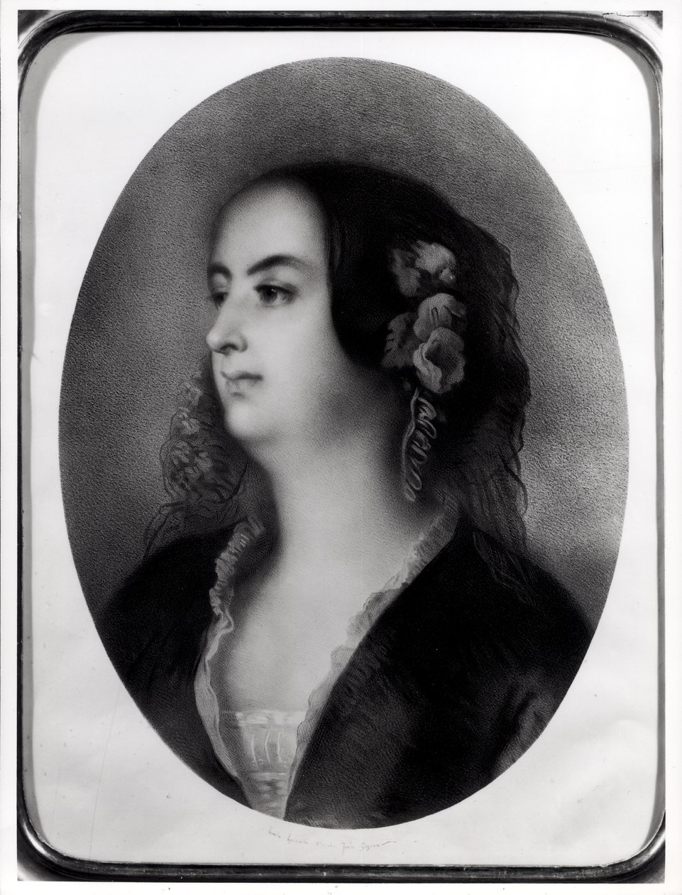 Madame Hanska (1801-82) gegraveerd door Emile Lassalle (1813-71) door Jean Francois Gigoux